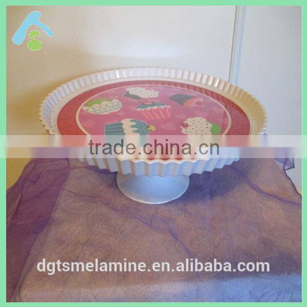 Wedding Plastic Flower Scalloped Pedestal Cake Stand