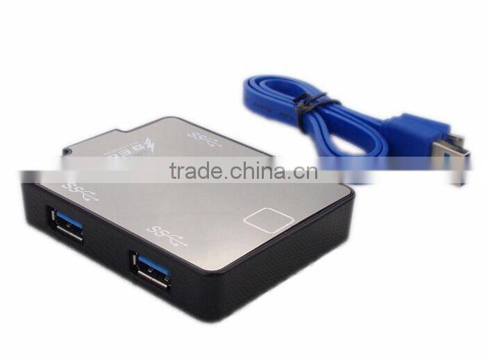 Square usb por hub , 4 port usb 3.0 hub from usb hub suppliers with aluminum casing for PC and Laptop