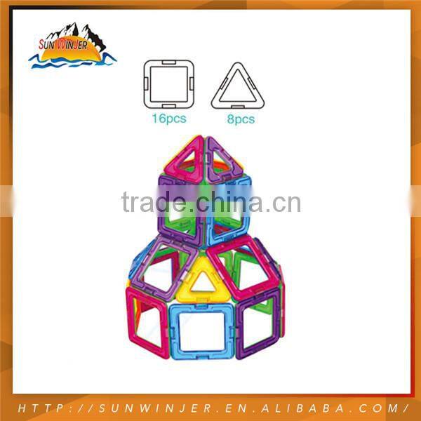 2015 most popular kids assembling diy toy plastic magnetic Block Toy