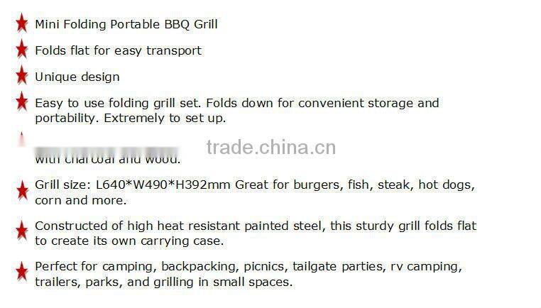 Portable Folding Charcoal Barbeque Grill Mini Charcoal BBQ Grill