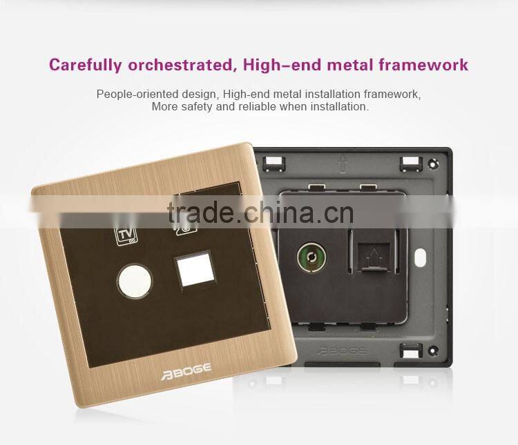 one gang television socket and one gang telephone socket pressure- line type