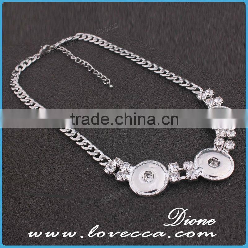 Greece women simple design wholesale fashion jewelry necklace with snap button pendant