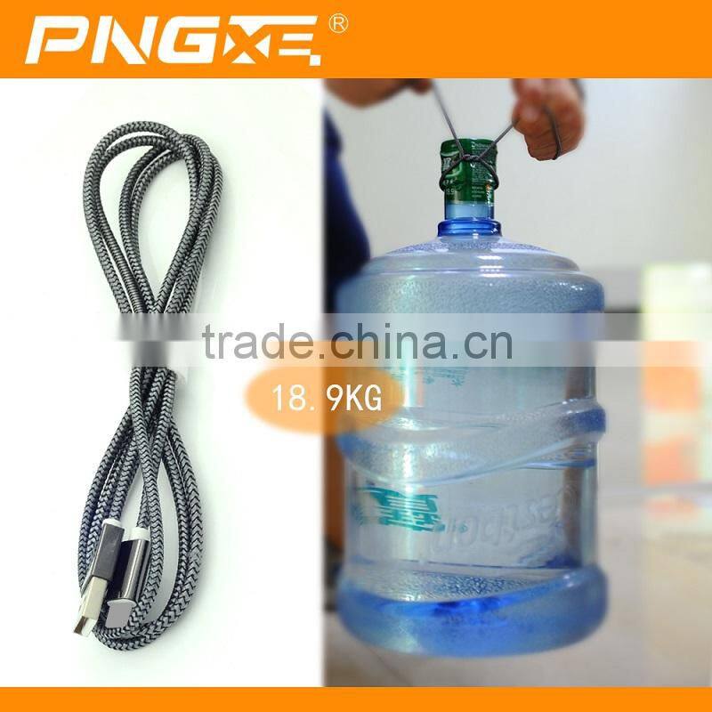 PNGXE 2015 Newest Coming Zinc Alloy Braided Super Fast Charging Led Micro Usb Cable Support For IOS9 System