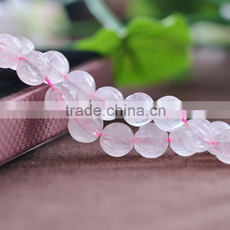 8mm 10mm 12mm 14mm pumpkin shaped jewelry gemstone sapcer beads natural rough rose quartz