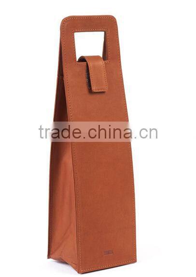 Manmade Leather Single-Bottle Wine Carrier Box