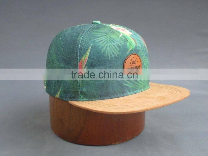 BSCI Aduit custom 5-panel snapback cap with printing logo