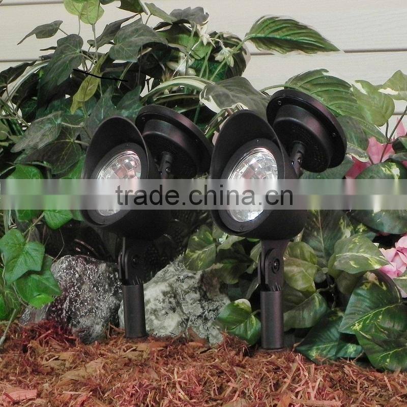 new design plastic black shell 3 strong white leds garden lawn solar light
