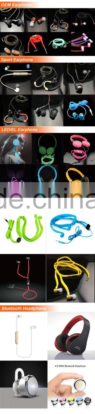 New fancy noise cancelling free samples earbuds fluorescence color earphone