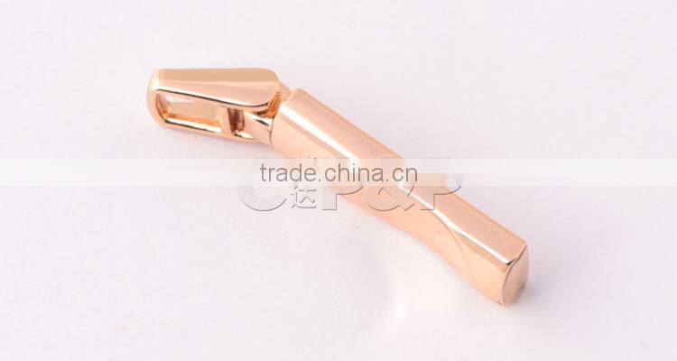 China good gold custom metal zipper puller for dress shirt