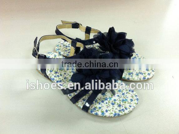 Flower decorative latest ladies flat sandals