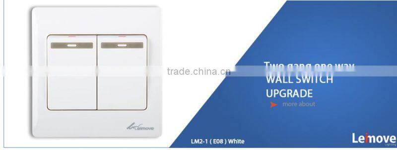 2015 new design 2 gang 1 way eletrical switch