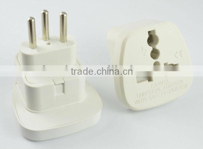 plug with socket type universal eu france to swiss plug adapter with safety shutter Inlay way