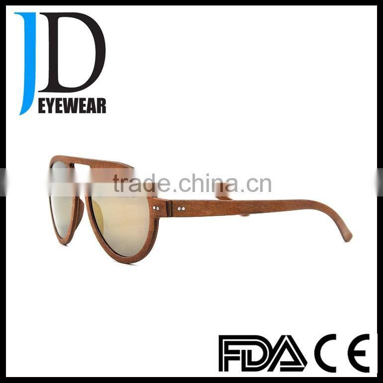 Germany stylish pilot sunglasses wooden laminated with polarized lenses