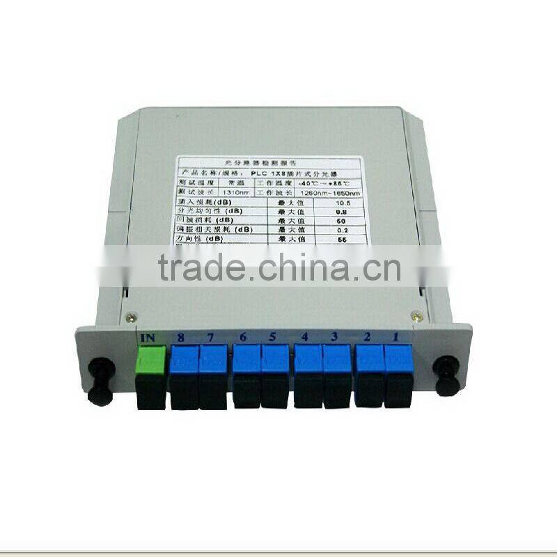 Insert Single Mode Fiber Optic PLC Splitter Coupler