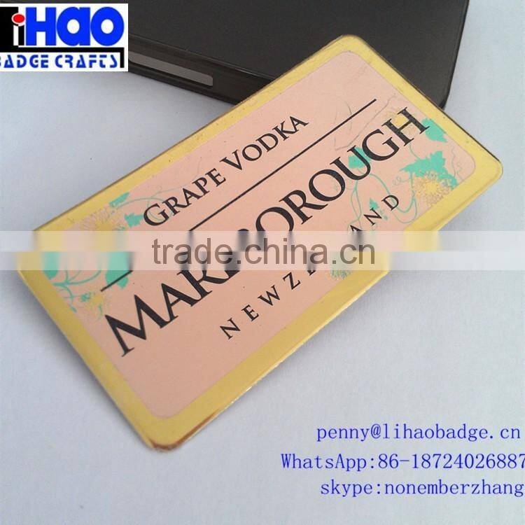 embossed metal labels for wine e-liquid labels embossed foil label