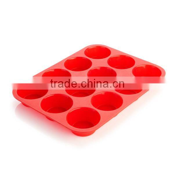 food grade 12 cups Silicone muffin pan Silicone muffin cake pan cake tray