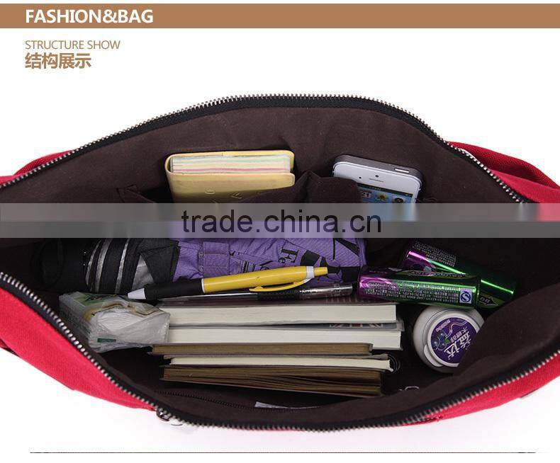 2015 New Arrival Lady Canvas Shoulder Bags for Womens with Many Colors Messenger Bags for Femal Students
