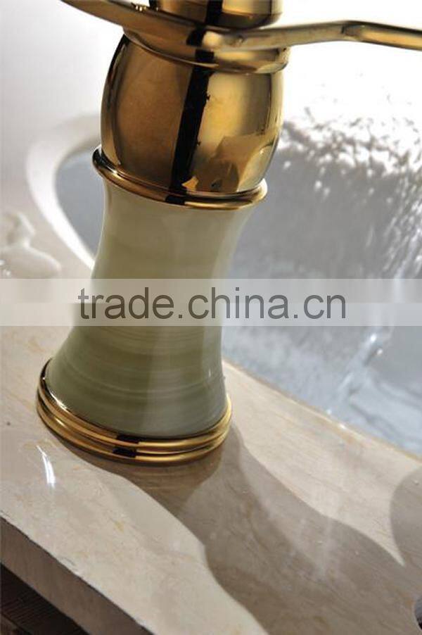 golden bathroom faucet light green stone, guangdong sanitary ware, all kinds of faucets brass stainless steel