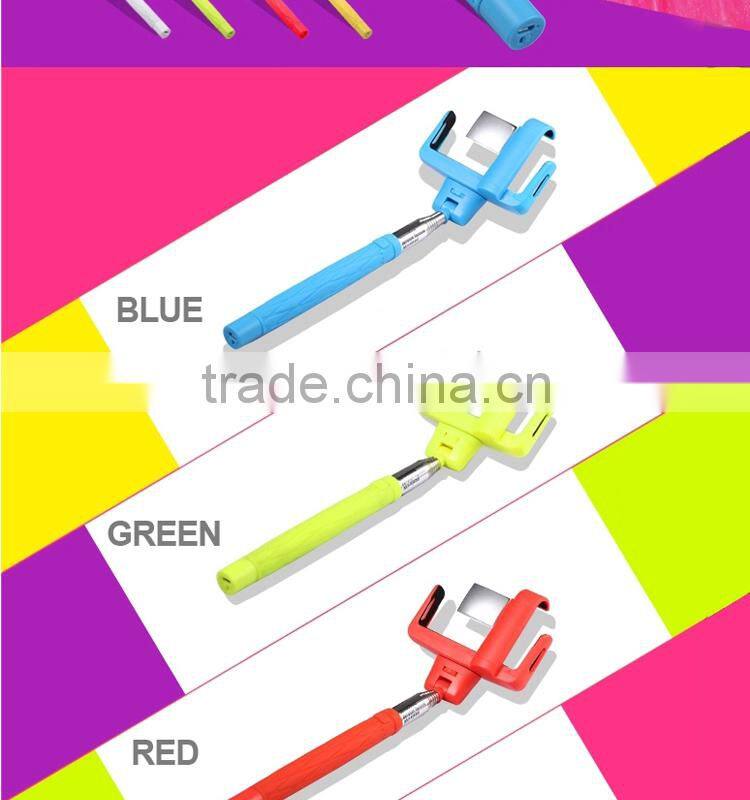 2015 wholesale camera bluetooth monopod selfie stick with mirror