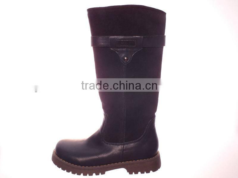 New kids leather boots with strap and rivets decoration in guangzhou