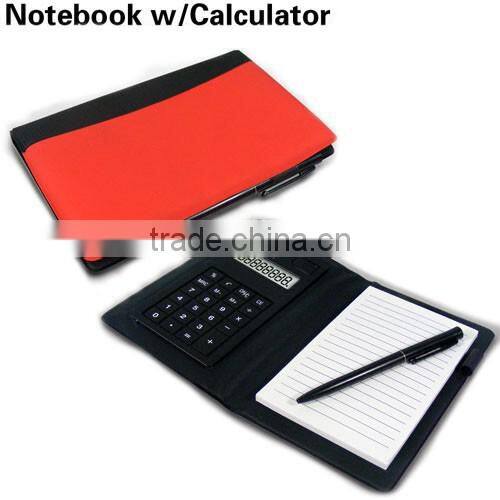 Hot selling waterproof customized color&size leather folder with calculator