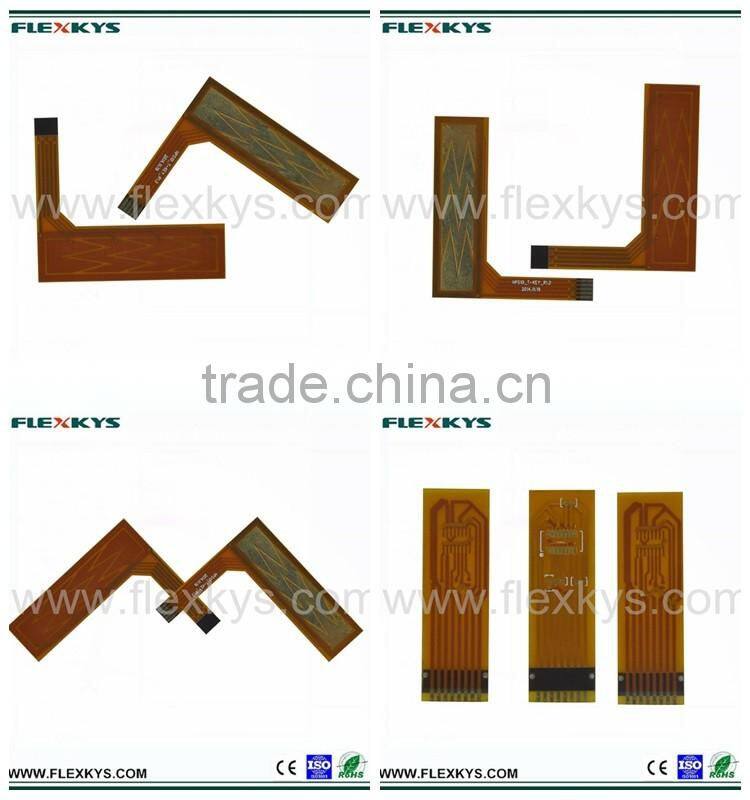 Yellow FPC flexible printed circuit LCD display cable with goldfinger