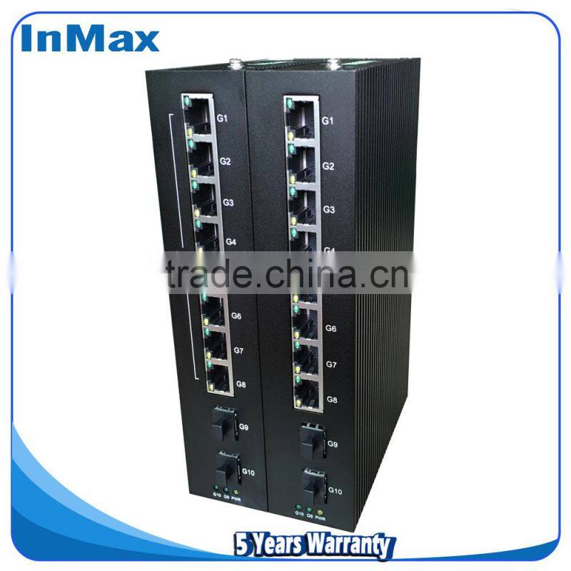 Din-rail gigabit switch, 10 ports Industrial network Switch for IP camera P510A