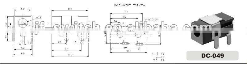 mobile phone charger dc jack for SMT(dc-049),mini dc jack connector socket,female dc jack