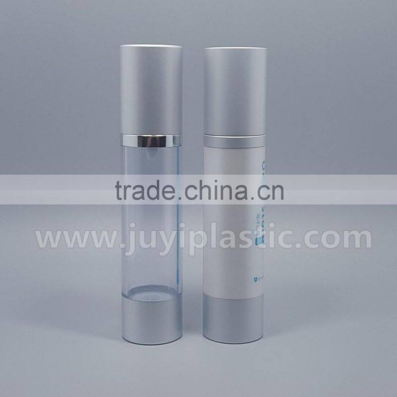 50ml silver airless cream bottle 30ml good design gold/silver/blue airless perfume bottle matt white color cosemtic bottle