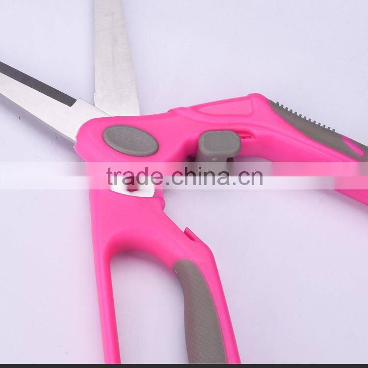 SS13011P -2016 New style and design 8" stainless steel sewing scissors with colorful plastich handle