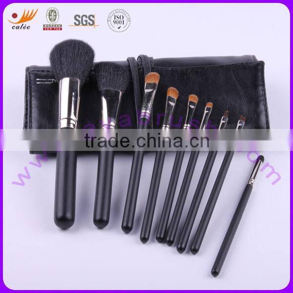 9pcs makeup brush travel set with copper ferrule