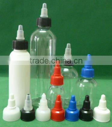 60ml,100ml,250ml,500ml plastic colorful PET bottle with twist top cap
