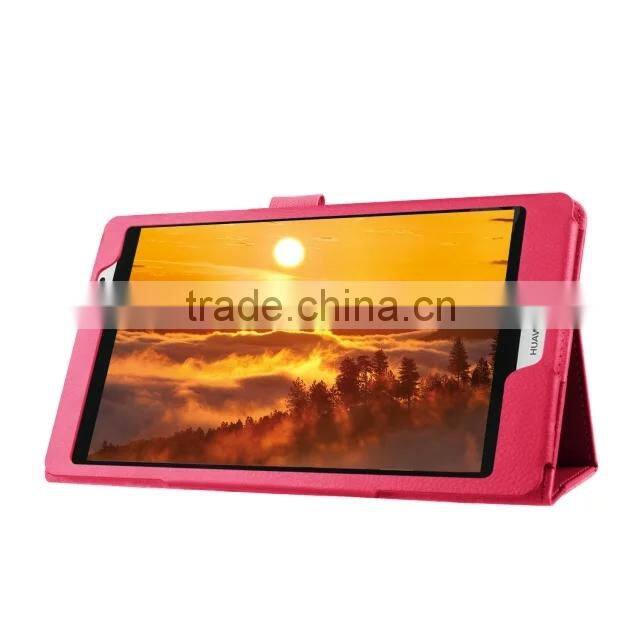 Quality Lychee Texure PU Leather Case with flip Stand For HUAWEI Media Pad M2 BUSINESS PROTECTIVE CASE