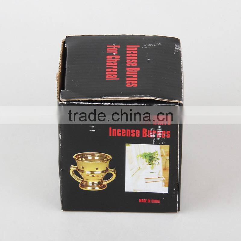 2016 new hot sell golden Arabic incense burner candle burner cramic incense burner for charcoal
