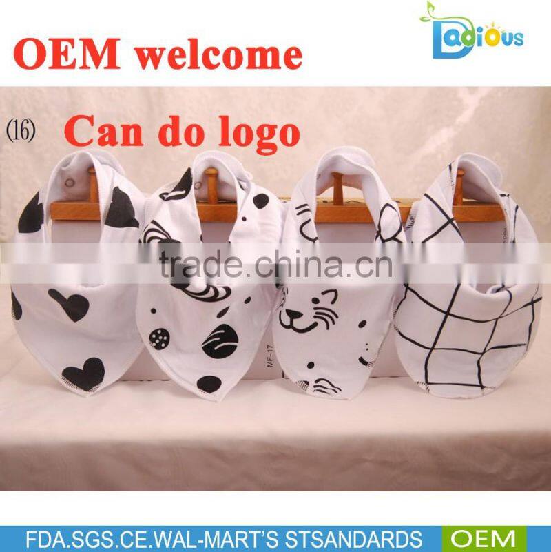 Custom Design Organic Cotton Baby Bandana Bibs with Low MOQ