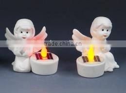 Solar Ceramics Angel Candle Light