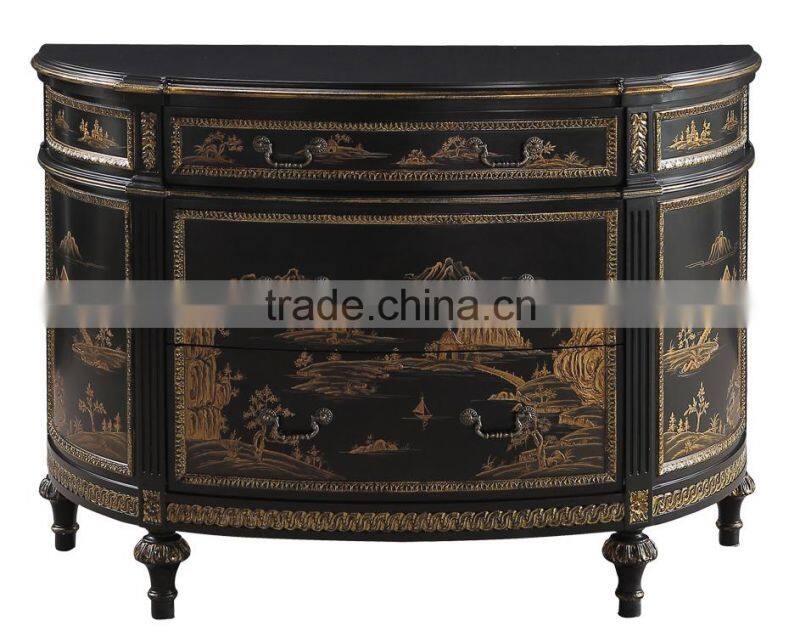 Chinese style antique hand painted living room side cabinet