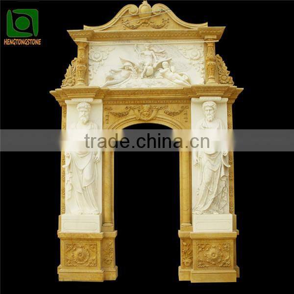 Mixed Stone Door Frame with Statues