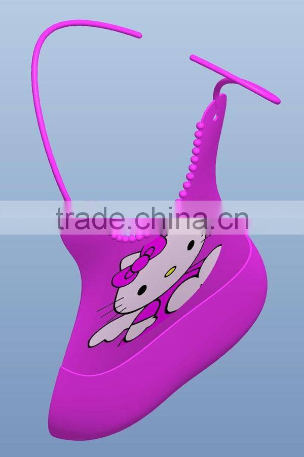 silicone baby waterproof soft bib apron pinafore feeding spill food collector holder