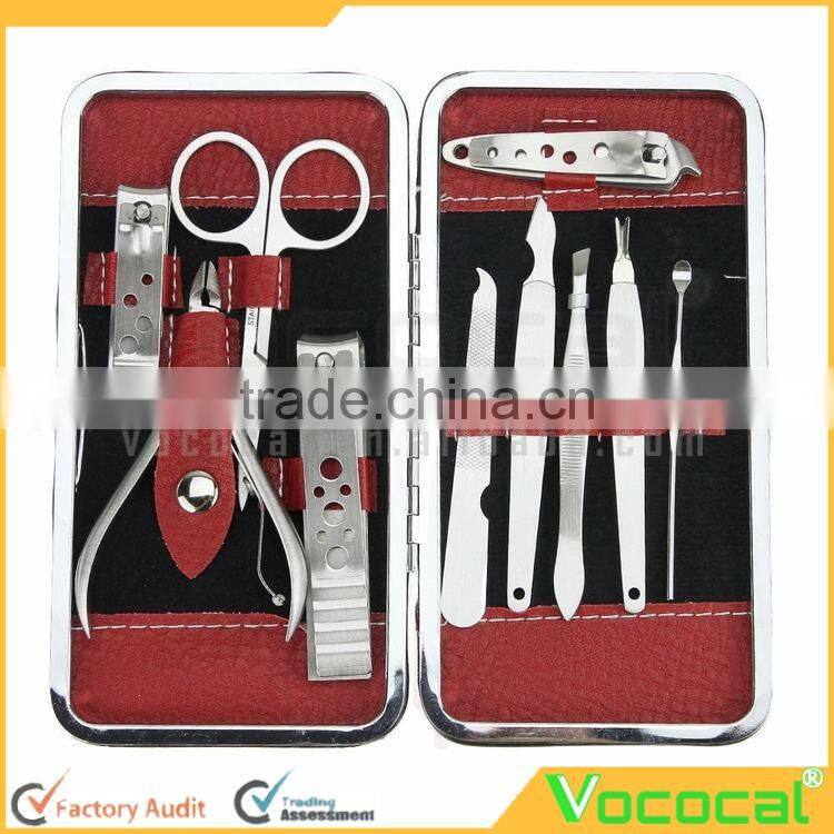 10 PCS Stainless Steel Manicure Pedicure Ear Pick Nail Clippers Set Kit Nail Care Set