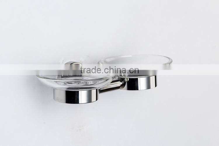 2016 Modern Wall Mount Stainless Steel Soap Dish With Double Glass Dish