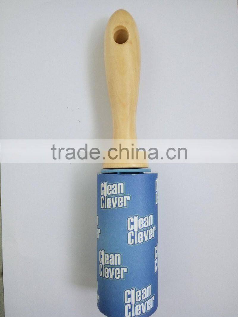 Wooden handle Lint Remover Roller with 60sheets Roll