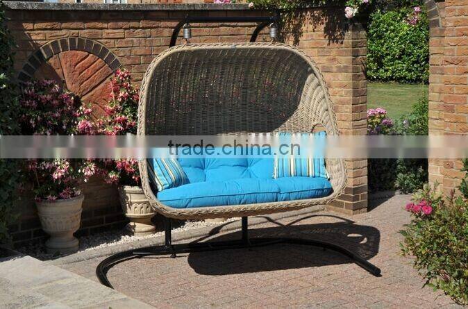 Garden furniture outdoor round wicker hanging swing egg chair