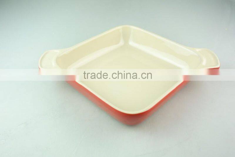 glazed red eco-friendly feature ceramic bakeware, stocked bakeware with good quality