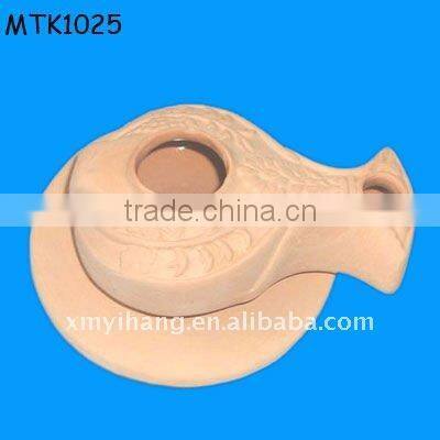 antique Roman clay oil lamp indoor use