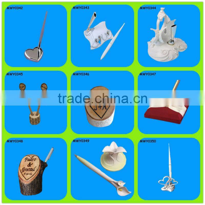 Heart Shape Clear Gift Resin Pen Set Wedding Supplies