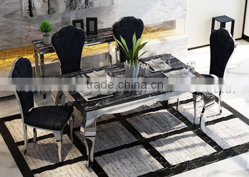 Simple style Black marble metal dining table base dining table