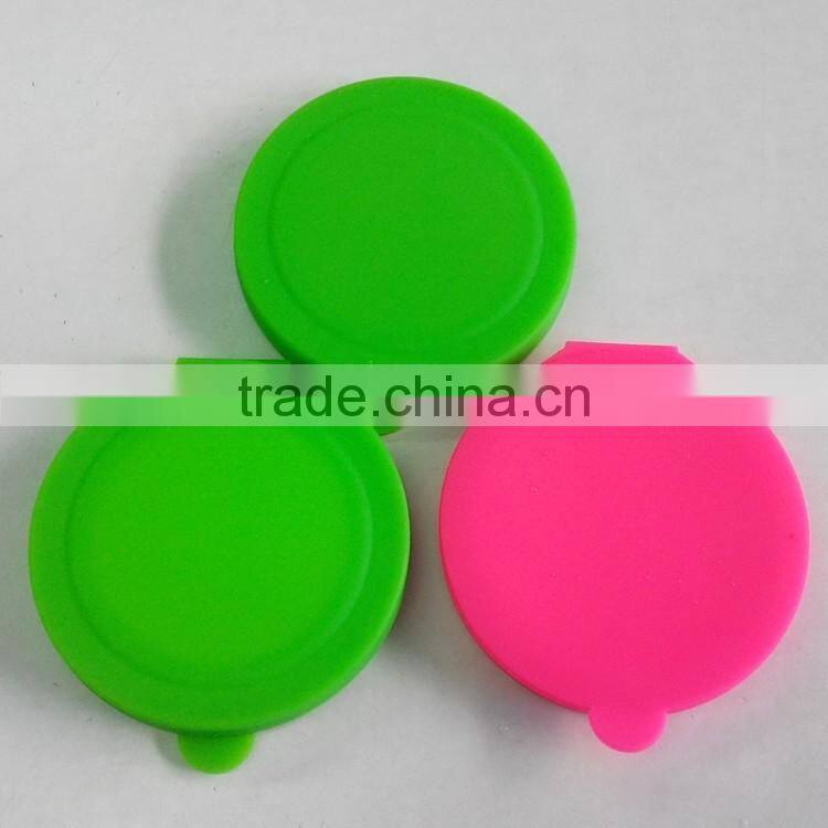 Facotory custom double face foldable round silicone cosmetic mirror