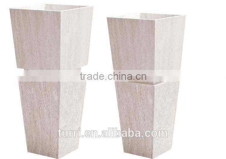 modern white travertine marble flower stand for sale