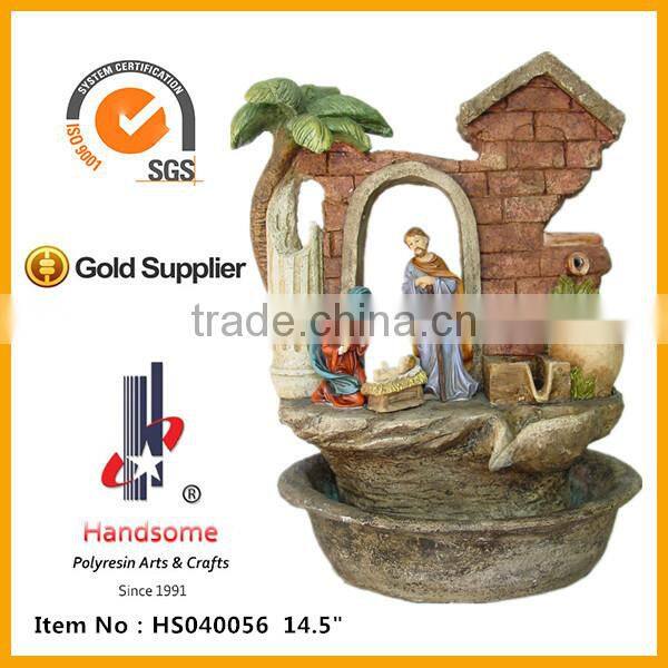 14.5 Inch New Design Holy Family Resin small decorative indoor water fountain